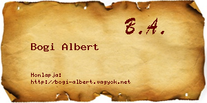 Bogi Albert névjegykártya