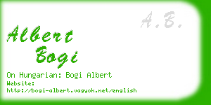 albert bogi business card